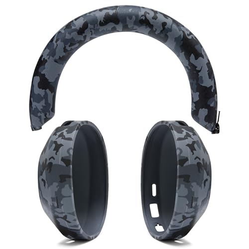 WC ShellZ XM5 - Exterior Shell & Headband Covers for Sony WH1000XM5 | Made by Wicked Cushions | Protective, Made with Premium Silicone | Black Camo - color: Black Camo
