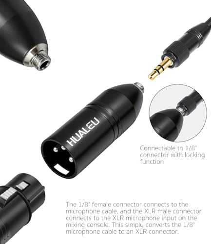 1/8 TRS Female to 3Pin XLR Male Balance MIC Adapter,3.5mm TRS Mini-Jack Female to 3-Pin XLR Male Microphone Adapter- 2 Pack - color: 18/ F To XLR M
