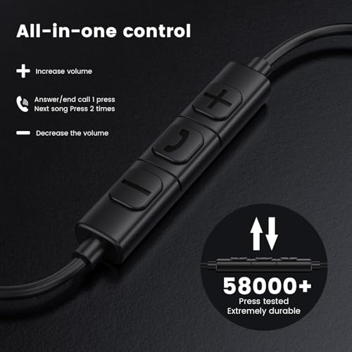MOSWAG Wired Earbuds with Microphone, 3.5mm in-Ear Headphones 1 Pack | Noise Isolating, Clear Sound, Comfortable Ergonomic Earpieces, For iPhone, Samsung, Computer, Laptop, School Students - size: 1 Pack