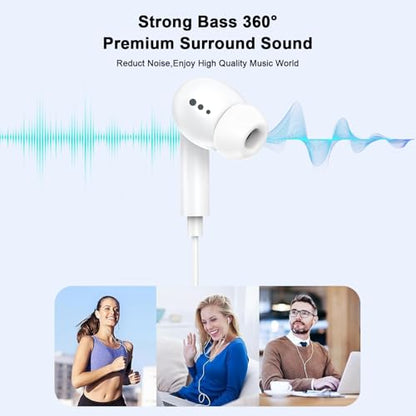 [Apple MFi Certified] Wired Headphones for iPhone 14 13 12,Earbuds with Lightning Connector Built-in Mic & Volume Control HiFi Stereo Nosie Reduction Earphones Compatible with iPhone 13/11/XR/XS/X/8/7