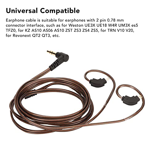 Cable for Earphone,Earphone Upgrade Cable 2 Pin 0.78mm Connector 3.5mm Plug Replacement Earbuds Wire for AS10 AS06 AS10 ZST ZS3AS10 AS06
