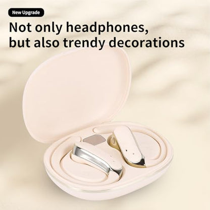 Diydeg Wireless Earbuds, IP54 Waterproofing BT5.49 Sport Headphones with Earhooks, No Sound Leakage, Touch Control Earphones for Gym, Running, Meeting, Workout (Gold) - color: Gold
