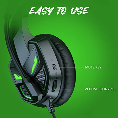 EKSA Fenrir S Gaming Headset for Xbox Series X/S,Xbox One,PS5,PS4,PC,Switch | Headphones with Noise Cancelling Microphone, Comfortable Ear Pads, 50 mm Drivers, RGB Light, One Key Control - Birthday Gift