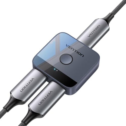 HDMI Switch 1 in 2 Out 4k@60hz, HDMI Switch 2 in 1 Out with LED Indicators/HDMI Splitter 2 in 1 Out Grey/HDMI Switcher Support 4K 3D HDR for Xbox PS5/4/3/Blu-Ray TV/Player/Laptop PC - color: GREY