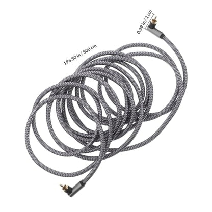 VANZACK 5m Digital Coaxial Audio Cable with Braided Dual Shielded Cord and Gold-Plated Connectors for Subwoofers and Home Theater Systems