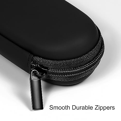 EVA Ellipsoid Wired Earbud Case Headphone Storage Bag in-Ear Monitor Earphone Carrying Case Waterproof Portable Earbuds Case for Beats Flex Raycon (Black)