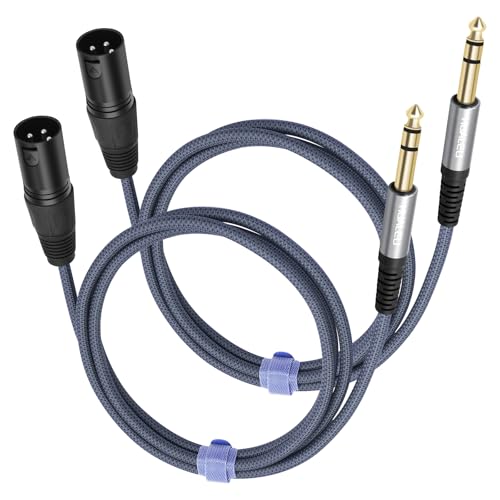 2 Pack 1/4 TRS Male to 3Pin XLR Mael Auido Cable,6.35mm TRS to XLR Male Braid Quarter inch Balanced Cable for Mixer Power Amplifier-3Feet - color: 1/4 TRS To XLR M, size: 3Feet(2Pack)