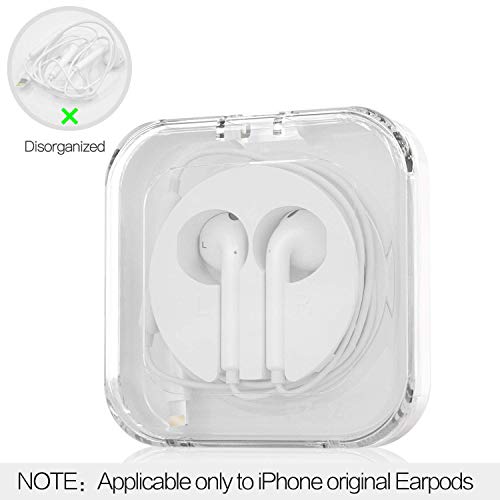 pzoz Earbuds Case Compatible for Apple iPhone/iPad/iPods EarPods, Earphones Cord Organizer Cover Wired Manager Holder Wrap Winder Mini Storage Carrying Cable Management (Earbuds)