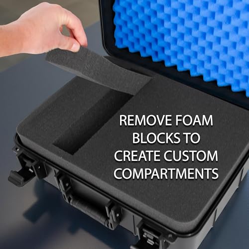 CASEMATIX DJ Mixer Case Compatible with Yamaha MG10XU, MG10, MG06 – Hard Shell Travel Case for 10-Input Stereo Mixers, Mics, Audio Interfaces & Cables – Two Customizable Foam Trays