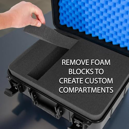 CASEMATIX DJ Mixer Case Compatible with Yamaha MG10XU, MG10, MG06 – Hard Shell Travel Case for 10-Input Stereo Mixers, Mics, Audio Interfaces & Cables – Two Customizable Foam Trays