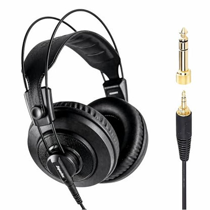 Superlux HD668B MKII Semi-Open Studio Headphones, 50mm Drivers, 56Ω, Wired | For mixing and mastering; HD668 upgraded diaphragm, neutral 50mm-driver tuning, precise imaging and a detachable cable
