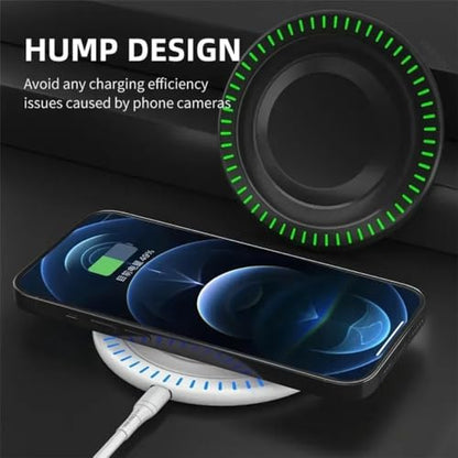 Wireless Charger Pad Stand Desktop Mobile Phone Chargers Fast Charging Dock Station for iPhone 17 16 15 14 13 12 Samsung Xiaomi (Black) - color: Black