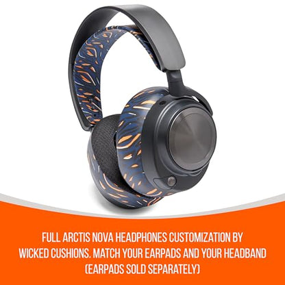 WC HeadbandZ Arctis Nova - Upgraded Silicone Headband for Arctis Nova Headsets by Wicked Cushions - Enhanced Flexibility, Comfort, and Style with Matching Earpad Designs | Navy Tiger - color: Navy Tiger