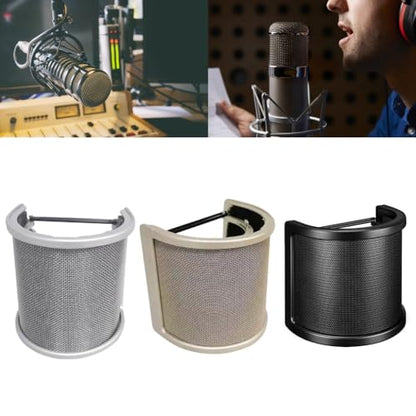 Micrphone Popping Filter Microphone Popping Protective Covers Double Layer Windshield Windscreen For Studio Po