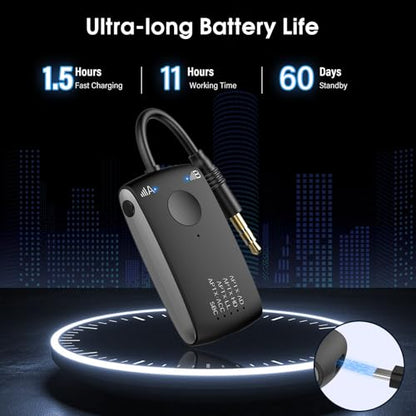 Bluetooth 5.4 Transmitter Receiver for 2 AirPods or BT Devices, Wireless Adapter for Flight, TV, PC and Gym, Switch, Bluetooth Wireless Transmitter with Dual Link AptX Adaptive/Low Latency/HD Audio