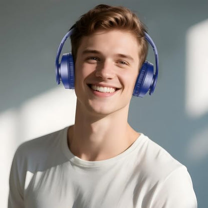 TUINYO Bluetooth Headphones Wireless Over Ear, Dark Blue - color: Dark blue