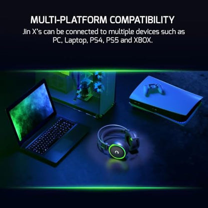 GAMEPOWER JIN X 3.5mm Jack Gaming Headset - Wired Headphones with 50MM Drivers, Comfort Design, 360 Spatial Audio, Noise Cancelling Mic, PS4, PS5, for Xbox, Black
