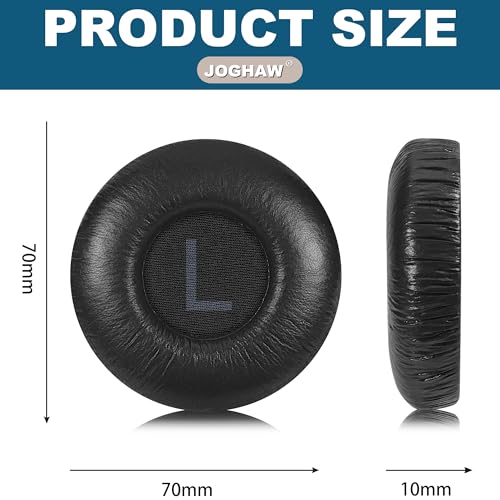Replacement Ear Pads for JBL Tune 600BTNC/660NC/T600BT/670NC - Protein Leather (Textured PU Leather) with Memory Foam - Black - color: Black