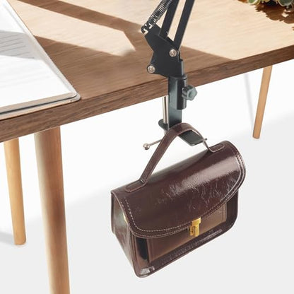 Table Clamp Mount for Microphone stand, Microphone Clamps for Desk with Headphone Hanger, Metal Desk Clamp for Microphone suitable for swing arm phone stand, Table Mounting Clamp hang hat Handbag