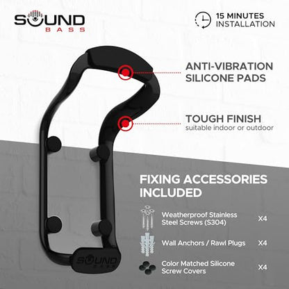 Move Speaker Wall Mount Bracket, Weatherproof, Black | Compatible with Sonos Move & Move 2, Including Mounting Accessories - color: Black