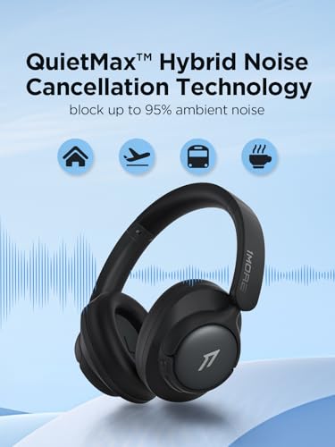 1MORE Wireless Bluetooth Noise-canceling Headphones - HQ31 SonoFlow SE Over-Ear Headphones with Hi-Res Audio, 90H Playtime, Clear Calls, Preset EQ Via App, Comfort for Home Office Travel(Black) - color: Black
