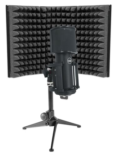 Audiosavings Bundle: Rockville RockShield 1 Studio Microphone Isolation Shield w/Sound Dampening Foam Bundle w/Warm Audio Skylight Studio Condenser Recording Microphone+Shockmount (2 Items)
