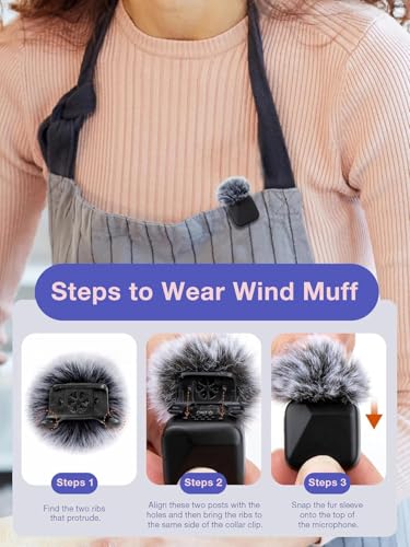 YOUSHARES Microphone Wind Muff Compatible with DJI Mic Mini - 4 Packs Furry Windproof Cover Suitable for DJI MINI 2024 Wireless to Reduce Wind Noise