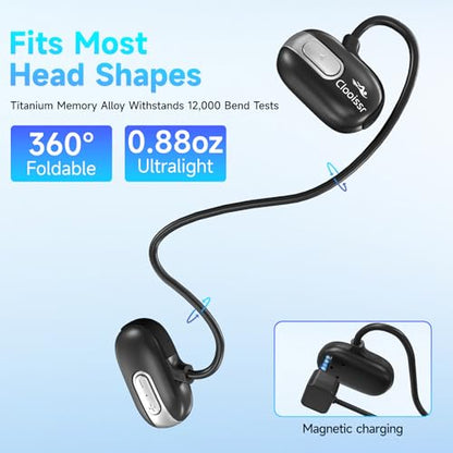 B35 32GB Bone Conduction Swimming Headphones, IPX8 Waterproof Headphones with Bluetooth & MP3 Mode Playback, Open-Ear Sports Headphones