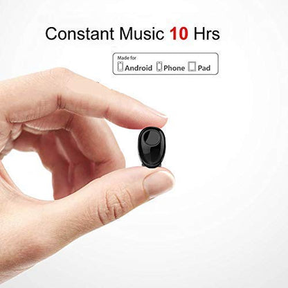 Single Earbud Bluetooth Earpiece,Cellphone Wireless Mic Headset 10Hr | Low Profile Ear Bud,Compatible with iPhone Android Phone TV,Handsfree Mini Headphone for Work Office Truck Car Driving