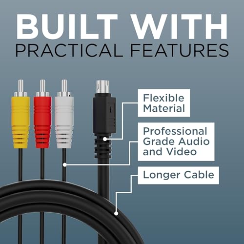 THE CIMPLE CO 10-Pin Audio and Video DIN Cable - RCA Composite for A/V - Not S-Video Cable - Compatible with Select DIRECTV & AT&T Models (H25, C31, C41, C41-W, C51, C61, C61-K) - 6 Feet (1.8 Meters) - size: 6 Feet (1.8 Meter)