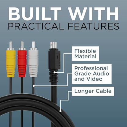 THE CIMPLE CO 10-Pin Audio and Video DIN Cable - RCA Composite for A/V - Not S-Video Cable - Compatible with Select DIRECTV & AT&T Models (H25, C31, C41, C41-W, C51, C61, C61-K) - 6 Feet (1.8 Meters) - size: 6 Feet (1.8 Meter)