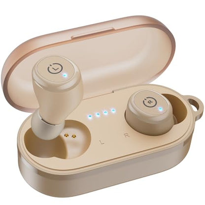 TOZO T10 Wireless Earbuds Powerful Bass Stereo Wireless Charging, APP, IPX8 | Waterproof, 55H Playtime, Ergonomic Design In Ear buds, App Customize EQ, Bluetooth 5.3 Headphones for Work, Travel, Khaki - color: Matte Khaki