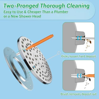 MAPVOLUT 70-in-1 Shower Head Cleaner Kit - 50 Micro Brushes + 20 Steel Picks for Clogged Nozzles, Stanley Cups, 3D Printers, Faucets -Each Tools Storage Case, Tiny Hole Unclogging Tool - color: Pink+white+orange+green+blue
