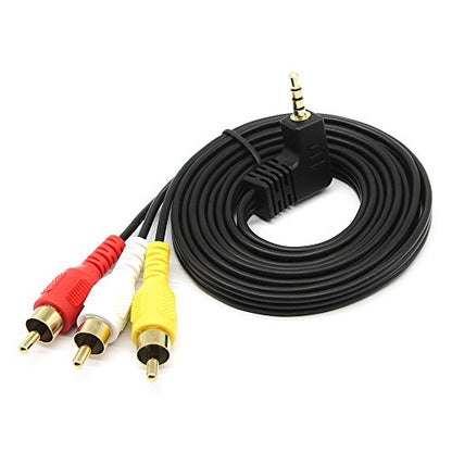 QiCheng&LYS 3.5 mm to RCA AV Camcorder Video Cable,3.5mm to RCA Stereo Audio Video AUX Cable for Smartphones,MP3, Tablets,Speakers,Home Theater - 3.5mm Elbow 1.5m - size: 3.5mm Elbow 1.5m