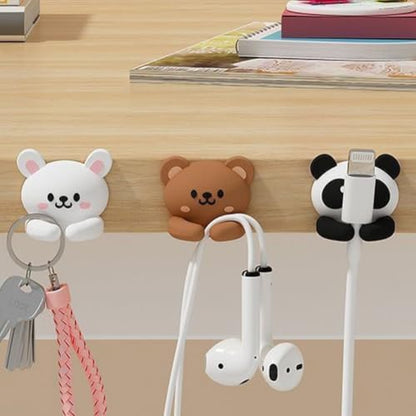 3pcs Cute Desktop Multi-Functional Cord Winder, Practical Hook and Clip for Mouse Wire/Headphone Line Data Cabler Fixer No-Nail Organizer of Table & Drawer Storage, Cord Management