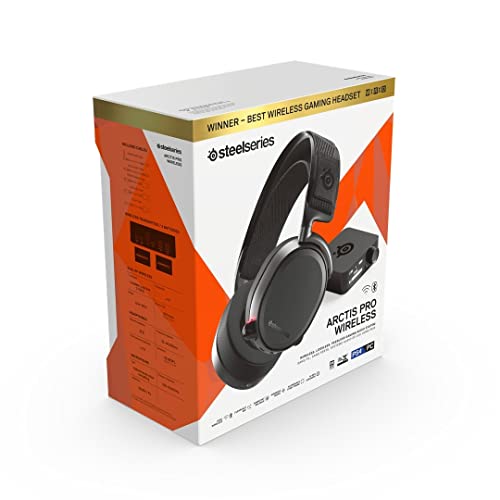 SteelSeries Arctis Pro Wireless - Gaming Headset - Hi-Res Speaker Drivers - Dual Wireless (2.4G & Bluetooth) - Dual Battery System (Renewed)