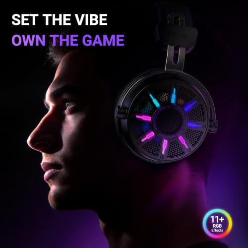FIFINE Wired USB Gaming Headset with Open Back Design, Breathable Mesh Fabric, 7.1 Surround Sound, Vibrant RGB, in-line Control Box, Over-Ear Headphone with Mic for PC, PS5/PS4, Laptop, Mac - H19BP