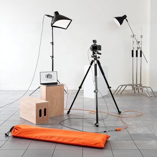 2 Pcs 24 x 5 Inch Tripod Monopod Case Bag, Oxford Cloth Foldable Tripod Carrying Case Bag with Drawstring, Fits Speaker/Light Stand/Studio/Outdoor/Travel/Camping, Orange - size: 24x5 Inch