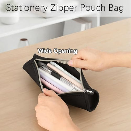 Cosmos Neoprene Case Bag Holder Zipper Pouch for Stylus Pen, Black Color with Gray Zipper - color: Gray Zipper