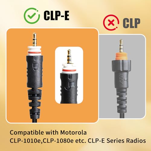 Surveillance Earpiece Headset with Mic PTT Two-Way Radio Security Earphone 3.5mm Earbud Compatible for Motorola CLP1010e CLP1080e CLP1083e CLP446e CLP107e Plus Series