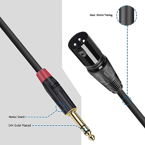 (2PACK/11.8inch) XLR Male to 1/4 Inch TRS Balanced Audio Cable - 3-Pin XLR to 6.35mm Stereo Adapter Cord for Microphone,Speaker, Mixer, Amplifier - size: 11.8inch