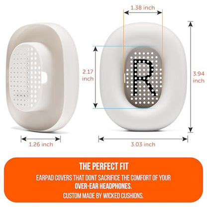 WC SweatZ Max - Patented Silicone Sweat Covers for AirPods Max 1 | Made by Wicked Cushions | (Does Not Fit AirPods Max 2). Sweatproof, Full Earpad Protection | Beige - color: Beige