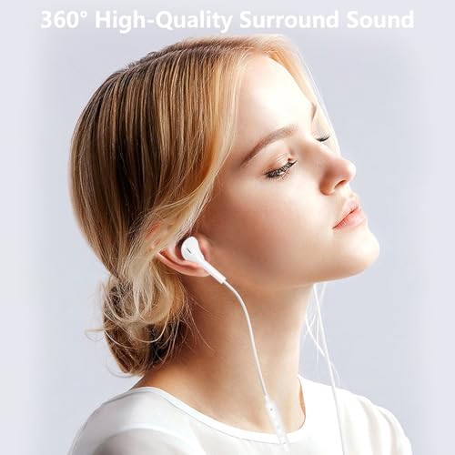 [Apple MFi Certified] 2 Pack Lightning Wired Earbuds for iPhone Plug & Play | Semi‑in‑ear Earbuds Headphones with Microphone & Volume Control, Noise Isolation for iPhone 14/13/12/11/XR/XS/X/8/7