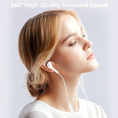 [Apple MFi Certified] 2 Pack Lightning Wired Earbuds for iPhone Plug & Play | Semi‑in‑ear Earbuds Headphones with Microphone & Volume Control, Noise Isolation for iPhone 14/13/12/11/XR/XS/X/8/7