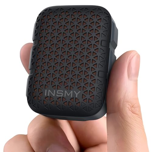 INSMY Wearable Bluetooth Speakers IP67 Waterproof Clip On Small Speaker | Portable Personal Speakers,Clean Sound,Stereo Pair,Wireless,ENC Built-in Mic,Lightweight for Golf Work Pool Gift (Black) - color: Black