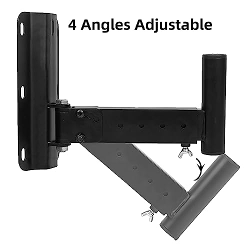 Heavy Duty Speaker Mounts - Support up to 110lbs, Adjustable PA Speaker Brackets, Swivel & Tilt, 2 Packs Black