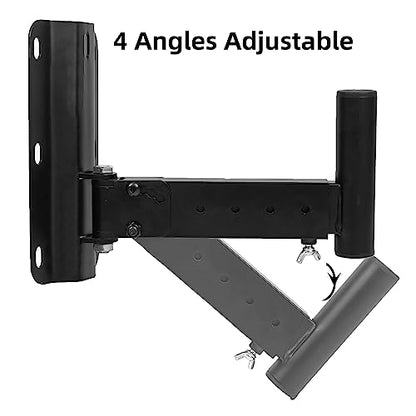 Heavy Duty Speaker Mounts - Support up to 110lbs, Adjustable PA Speaker Brackets, Swivel & Tilt, 2 Packs Black