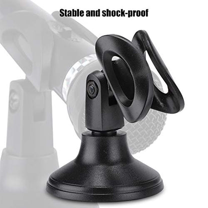 Desktop Mic Stand, Adjustable Microphone Stand Desk, ABS Table Top Microphone Stand with 3x1.6in Base, Compact Mic Holder Desktop for Network Broadcast, Sing Online, Home