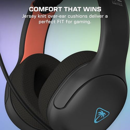 Turtle Beach Airlite Fit Wired Gaming Headset for Nintendo Switch 2, Lite | Works with Nintendo Switch OLED, Flip-to-Mute Mic, Comfortable Ear Cushions, 40mm Speakers, Lightweight, Charcoal Blue & Red - color: Charcoal Red/Blue
