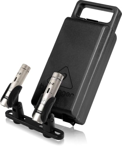Behringer C-2 Matched Studio Cardioid Condenser Microphones, Pair, Bundle with 2X H&A XLR M to F Cable 25'